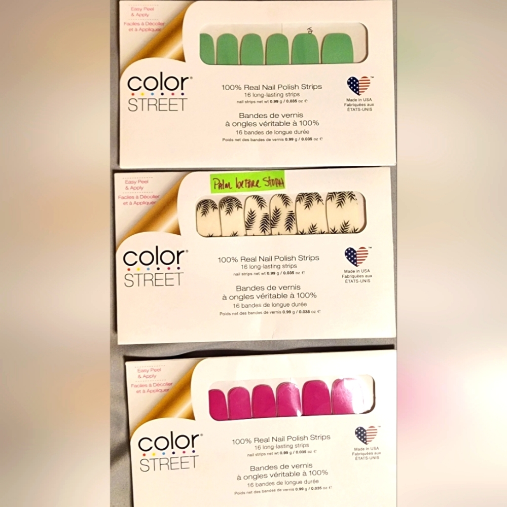 Color Street 3 pack Oslo and Steady, Palm Before the Storm, & Key West is Best